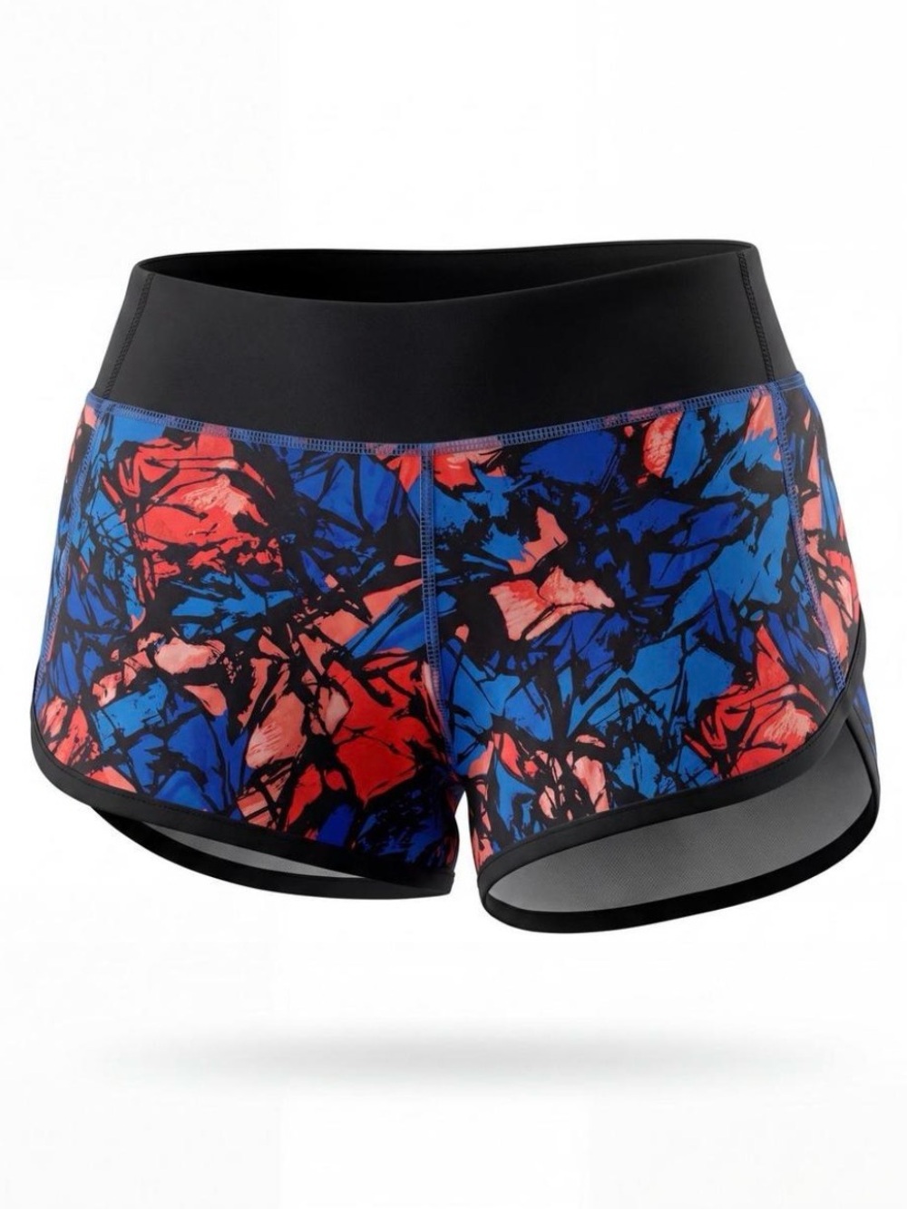 lululemon athletica Blue, Red & Black Abstract Print Athletic Shorts